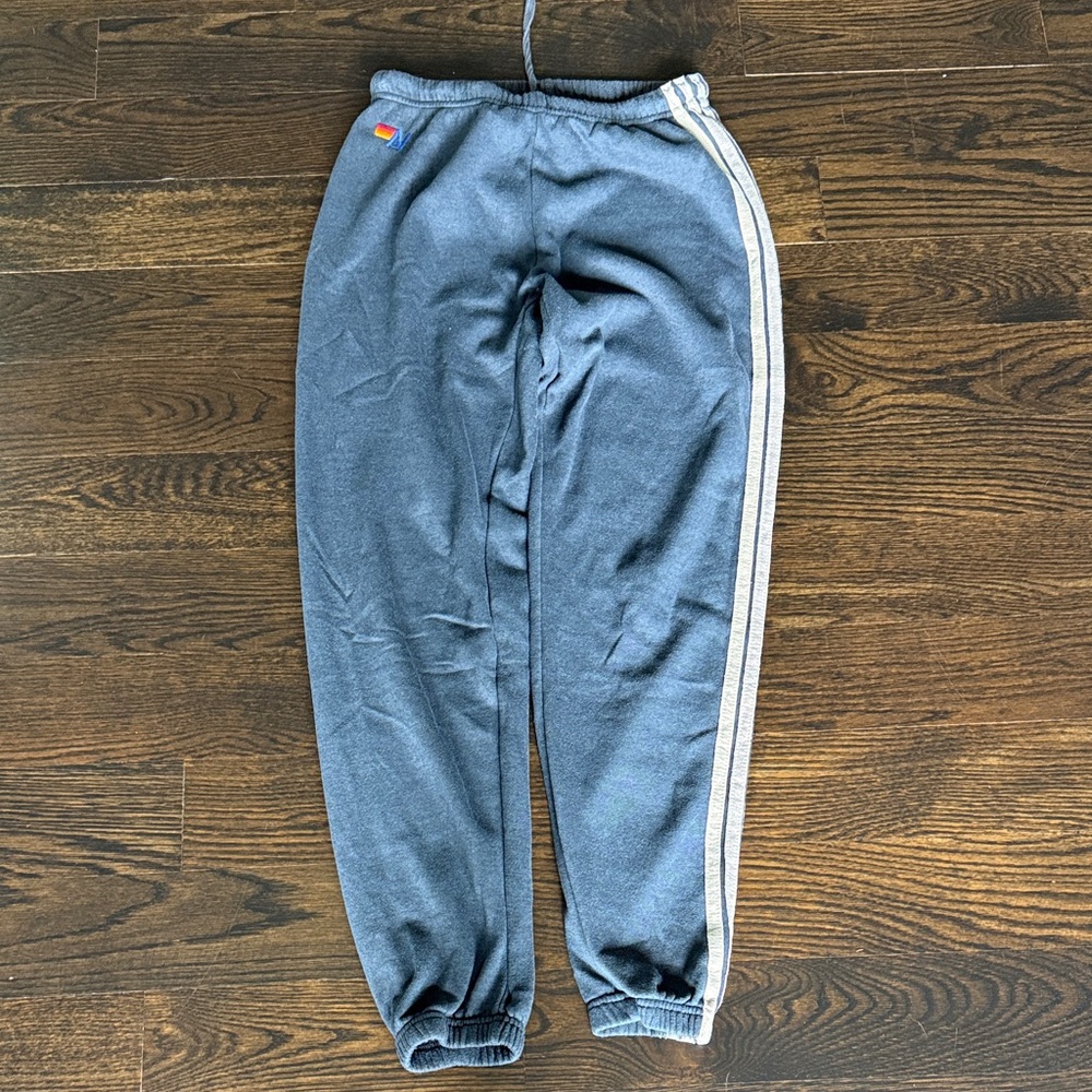 Aviator Nation Gray Joggers with neutral Stripes